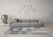 Machine Washable Patchwork Gray Transitional Rug in a Living Room,, wshabs3227gry