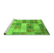 Sideview of Machine Washable Patchwork Green Transitional Area Rugs, wshabs3227grn