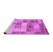 Sideview of Machine Washable Patchwork Purple Transitional Area Rugs, wshabs3227pur