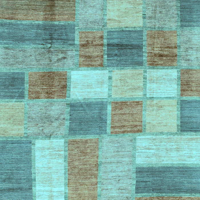 Machine Washable Patchwork Light Blue Transitional Rug, wshabs3227lblu