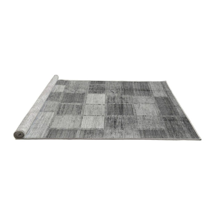 Sideview of Machine Washable Patchwork Gray Transitional Rug, wshabs3227gry