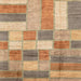 Square Abstract Chocolate Brown Patchwork Rug, abs3227