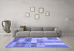 Machine Washable Patchwork Blue Transitional Rug in a Living Room, wshabs3227blu