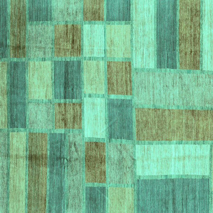 Square Machine Washable Patchwork Turquoise Transitional Area Rugs, wshabs3227turq