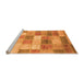 Sideview of Machine Washable Patchwork Orange Transitional Area Rugs, wshabs3227org