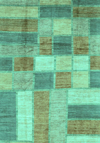 Patchwork Turquoise Transitional Rug, abs3227turq