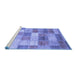 Sideview of Machine Washable Patchwork Blue Transitional Rug, wshabs3227blu