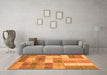 Machine Washable Patchwork Orange Transitional Area Rugs in a Living Room, wshabs3227org