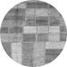 Round Patchwork Gray Transitional Rug, abs3227gry