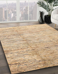 Abstract Brown Gold Modern Rug, abs3228