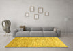 Machine Washable Abstract Yellow Modern Rug in a Living Room, wshabs3228yw