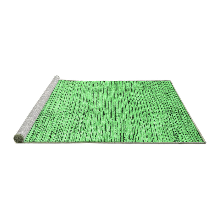 Sideview of Machine Washable Abstract Emerald Green Modern Area Rugs, wshabs3228emgrn