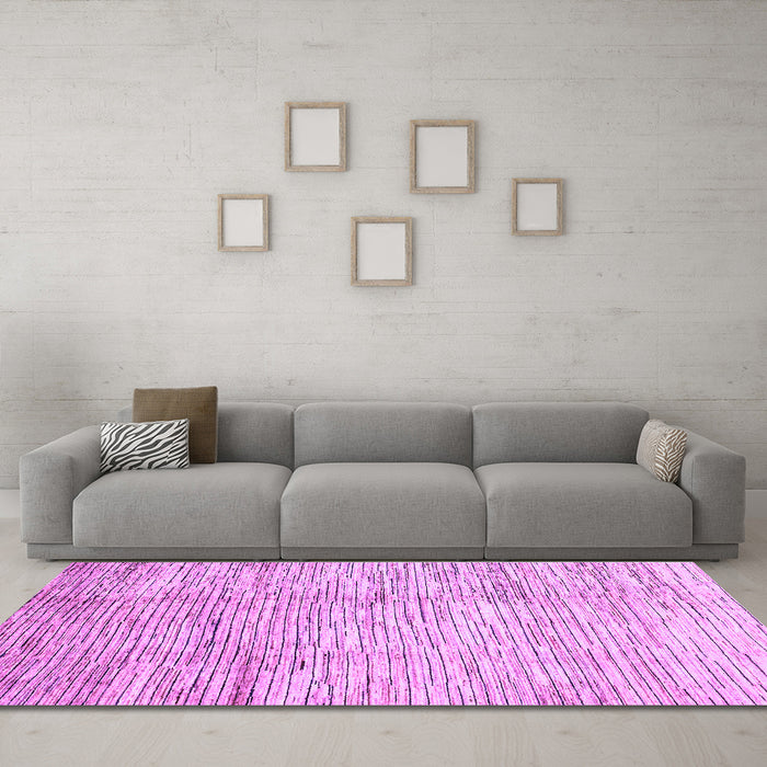 Machine Washable Abstract Purple Modern Area Rugs in a Living Room, wshabs3228pur