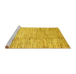 Sideview of Machine Washable Abstract Yellow Modern Rug, wshabs3228yw