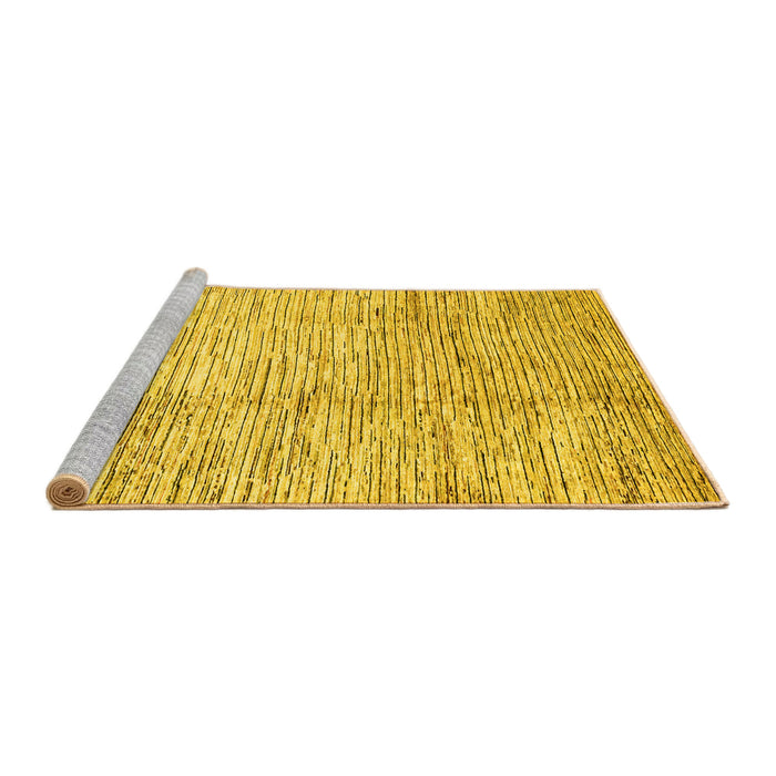 Sideview of Machine Washable Abstract Yellow Modern Rug, wshabs3228yw