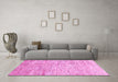 Machine Washable Abstract Pink Modern Rug in a Living Room, wshabs3228pnk