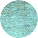 Round Machine Washable Abstract Light Blue Modern Rug, wshabs3228lblu