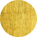 Round Machine Washable Abstract Yellow Modern Rug, wshabs3228yw