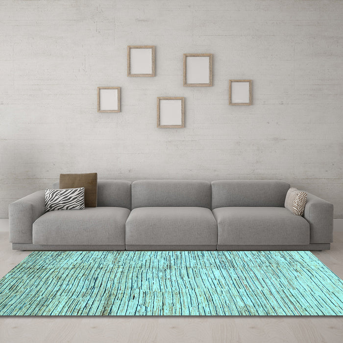 Machine Washable Abstract Light Blue Modern Rug in a Living Room, wshabs3228lblu