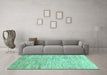 Machine Washable Abstract Turquoise Modern Area Rugs in a Living Room,, wshabs3228turq