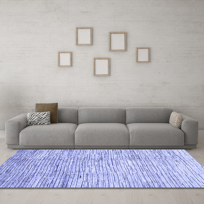 Machine Washable Abstract Blue Modern Rug in a Living Room, wshabs3228blu