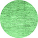 Round Abstract Emerald Green Modern Rug, abs3228emgrn