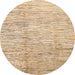 Round Abstract Brown Gold Modern Rug, abs3228