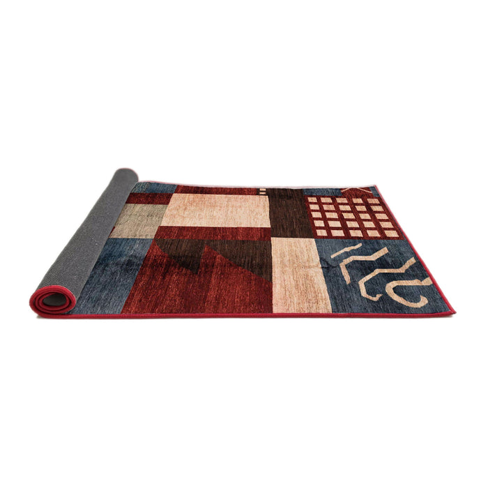 Sideview of Abstract Dark Almond Brown Modern Rug, abs3229