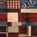 Square Machine Washable Abstract Dark Almond Brown Rug, wshabs3229