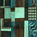 Square Abstract Turquoise Modern Rug, abs3229turq