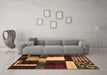 Machine Washable Abstract Brown Modern Rug in a Living Room,, wshabs3229brn