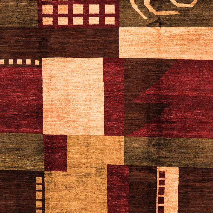 Machine Washable Abstract Orange Modern Area Rugs, wshabs3229org