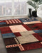 Machine Washable Abstract Dark Almond Brown Rug in a Family Room, wshabs3229