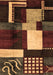 Machine Washable Abstract Brown Modern Rug, wshabs3229brn