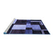 Sideview of Machine Washable Abstract Blue Modern Rug, wshabs3229blu