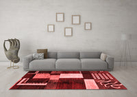 Machine Washable Abstract Red Modern Rug, wshabs3229red