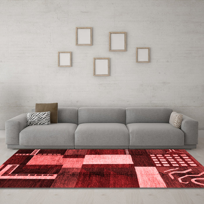 Modern Red Washable Rugs