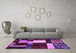 Machine Washable Abstract Purple Modern Area Rugs in a Living Room, wshabs3229pur