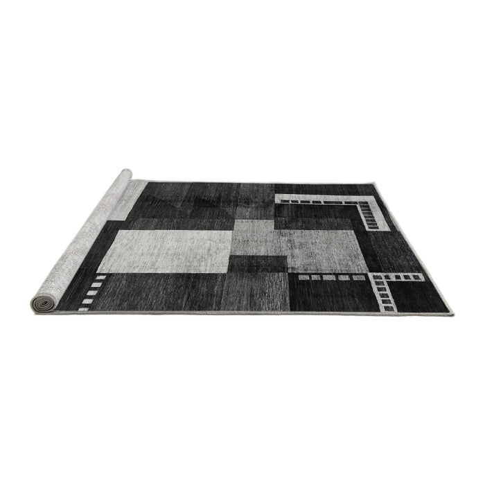 Sideview of Machine Washable Abstract Gray Modern Rug, wshabs3229gry