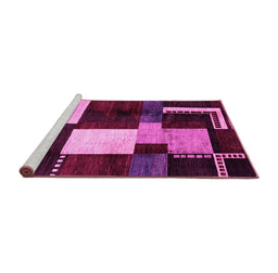 Sideview of Machine Washable Abstract Pink Modern Rug, wshabs3229pnk