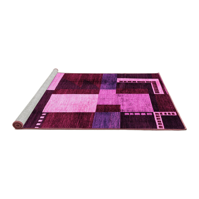Sideview of Machine Washable Abstract Pink Modern Rug, wshabs3229pnk