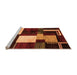 Sideview of Machine Washable Abstract Orange Modern Area Rugs, wshabs3229org