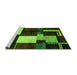 Sideview of Machine Washable Abstract Green Modern Area Rugs, wshabs3229grn