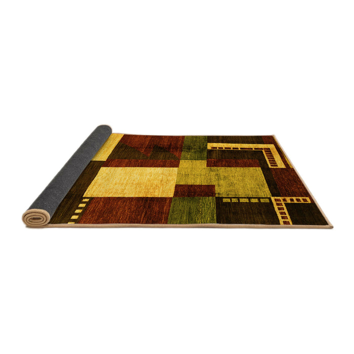 Sideview of Abstract Yellow Modern Rug, abs3229yw