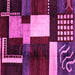 Square Abstract Pink Modern Rug, abs3229pnk