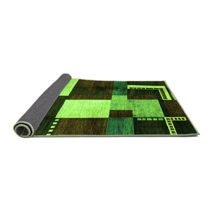 Sideview of Abstract Green Modern Rug, abs3229grn