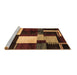 Sideview of Machine Washable Abstract Brown Modern Rug, wshabs3229brn