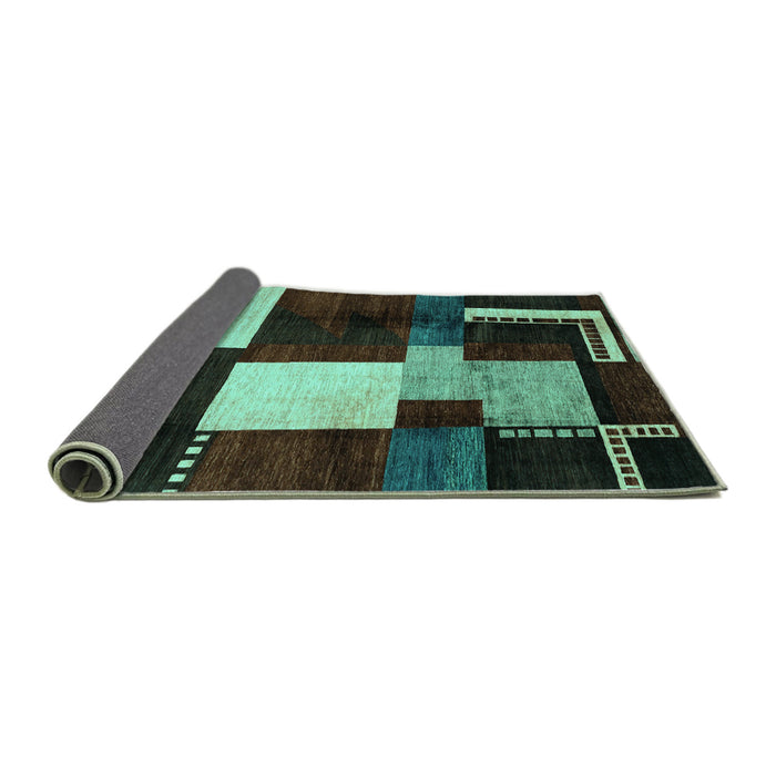 Sideview of Abstract Turquoise Modern Rug, abs3229turq