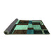 Sideview of Abstract Turquoise Modern Rug, abs3229turq