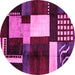 Round Abstract Pink Modern Rug, abs3229pnk